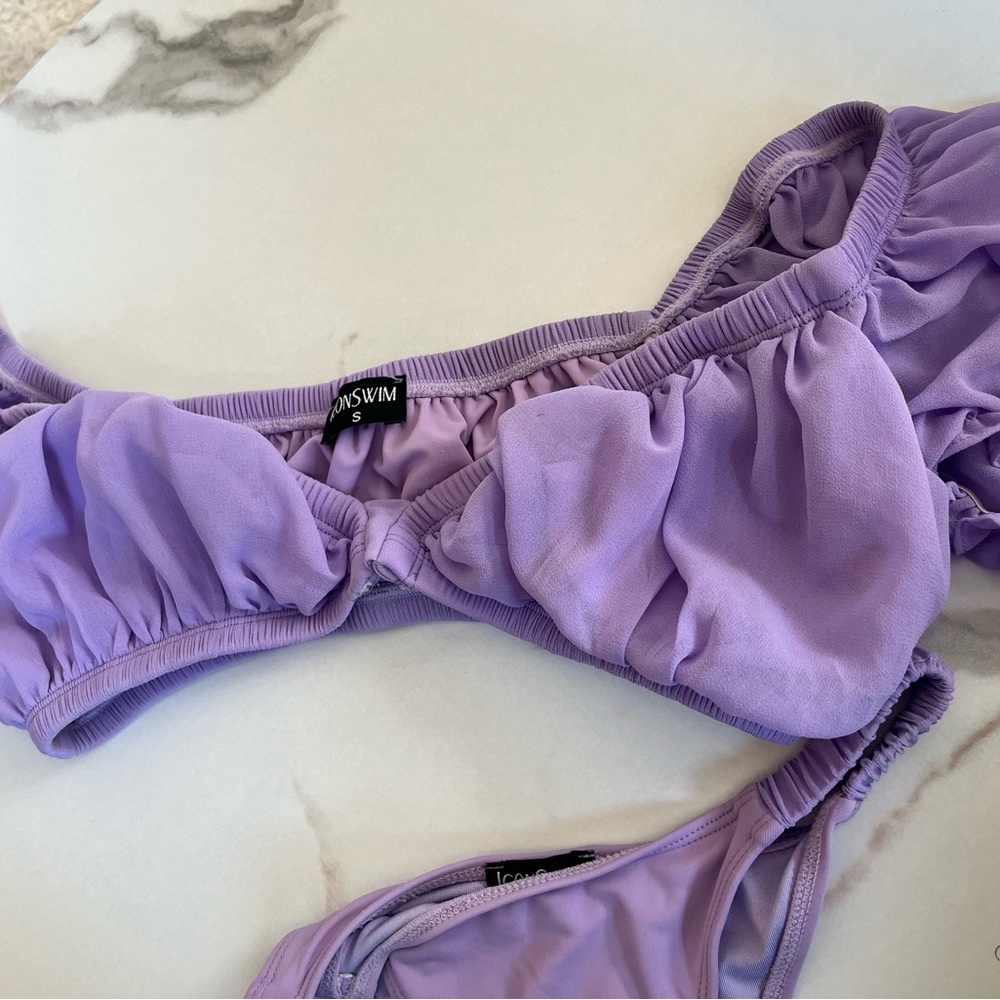 Lavender Ruffled Bikini Set - Picture 4 of 6